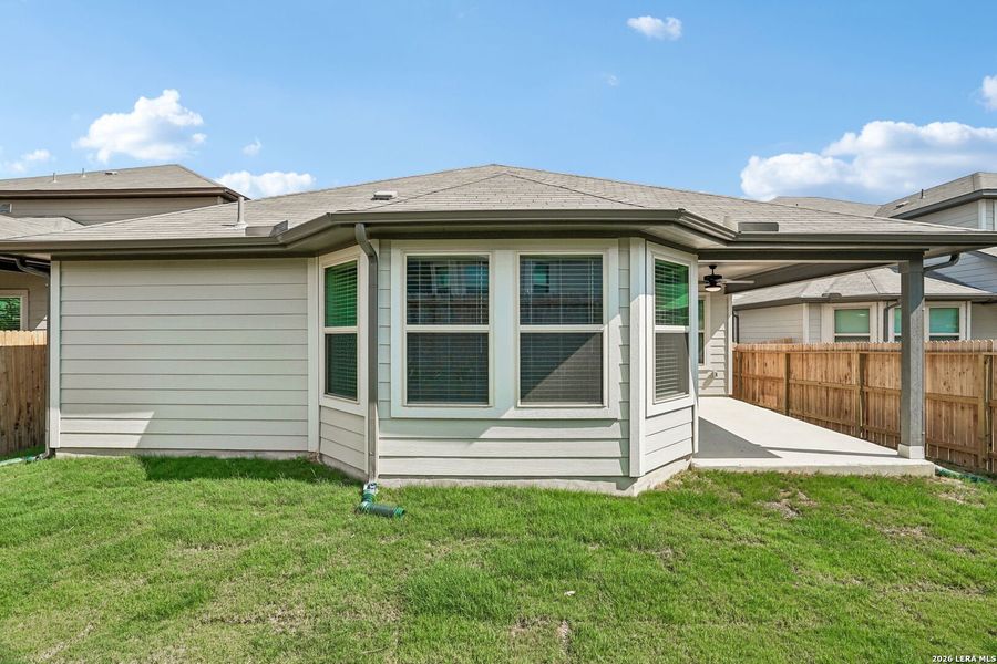 Exterior details and patio area of a home in Legendary Trails - Premier Series, Cibolo (Image 23).