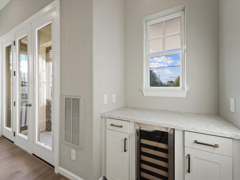 Upgraded Dry Bar for Morning Coffee or Evening Drinks