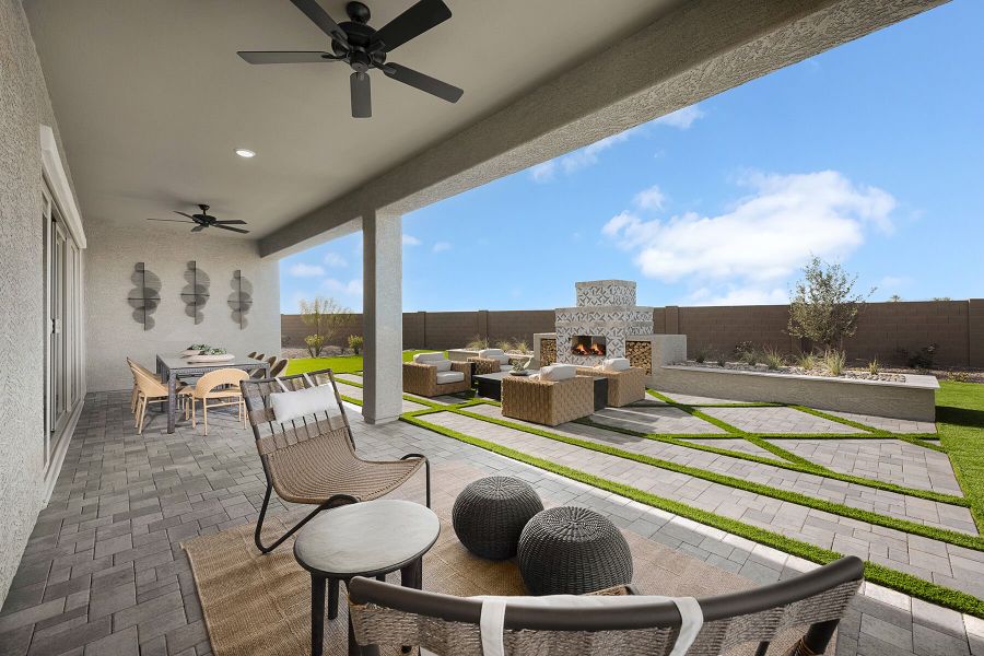 Exterior details and patio area of a home in Landmarke, San Tan Valley (Image 2). Exterior details and patio area of a home in Landmarke, San Tan Valley (Image 2).