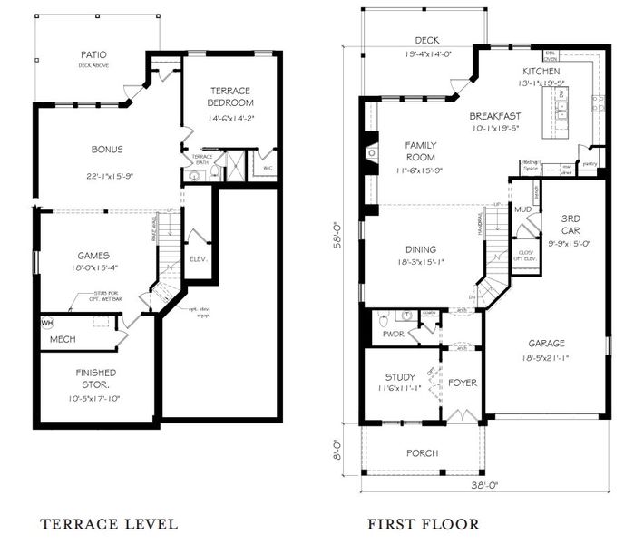 2D floor plan layout for the The Livingston by JW Collection in Laurel View, Suwanee, GA (Image 2).