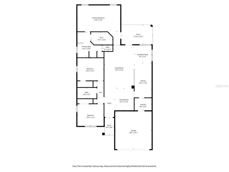 2D floor plan layout of this home in Pine Bluff, Spring Hill, FL (Image 5).