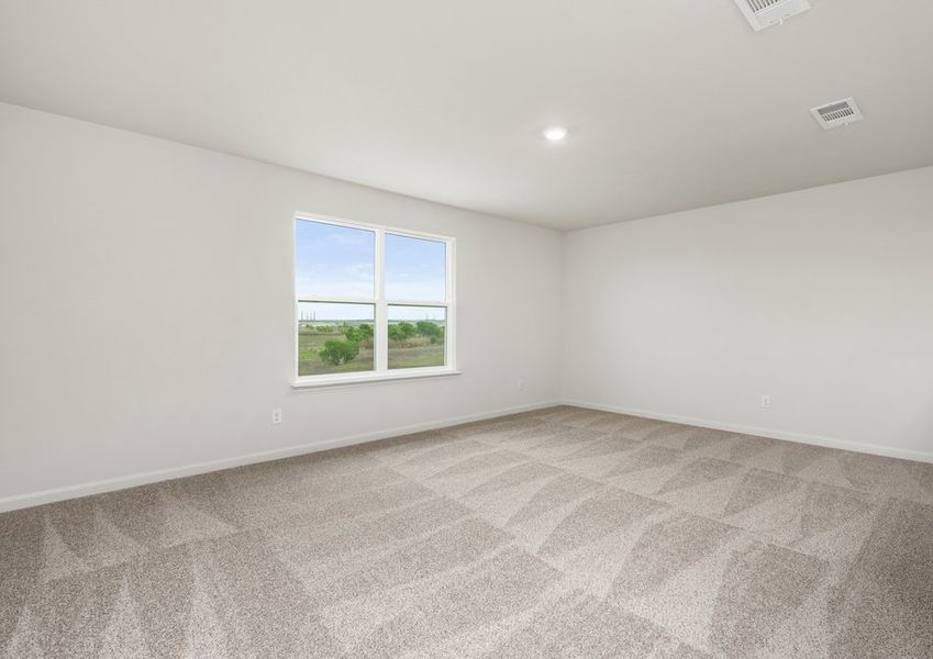 The upstairs loft is a versatile space with large windows. The upstairs loft is a versatile space with large windows.