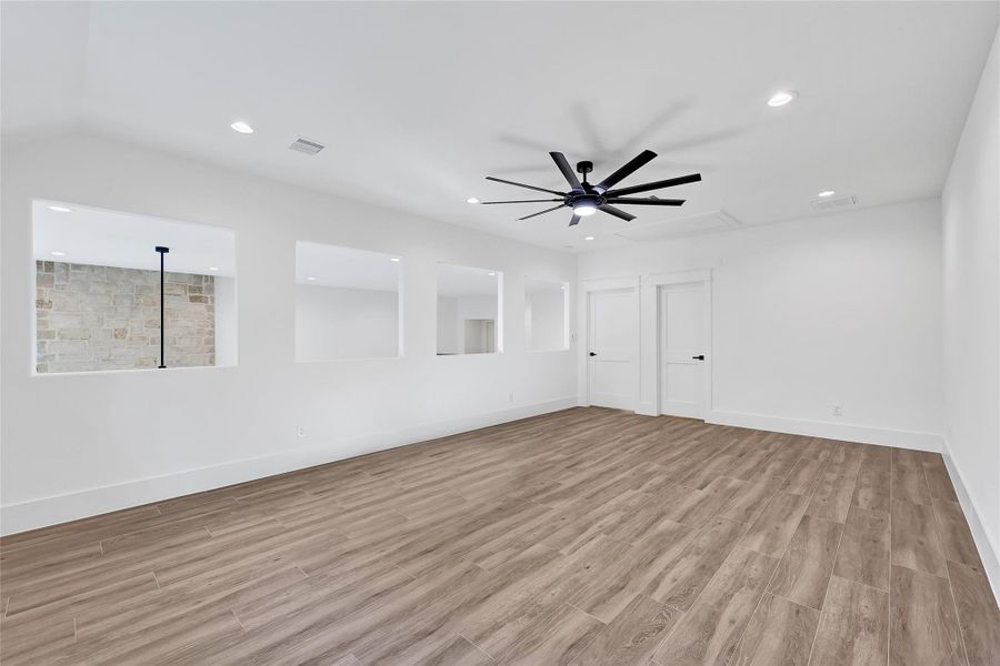 Flex room with views to family room below