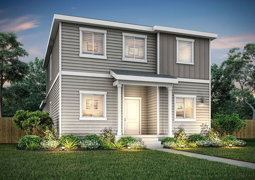 The Lily is a beautiful two story home with siding.