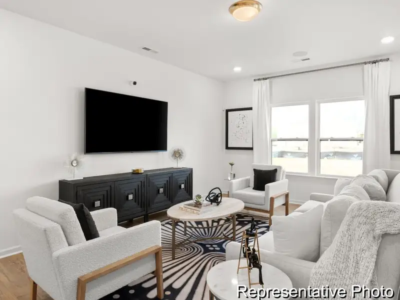 Furnished interior view inside a new home in North District at Flowers Plantation Townhomes, Clayton (Image 3).
