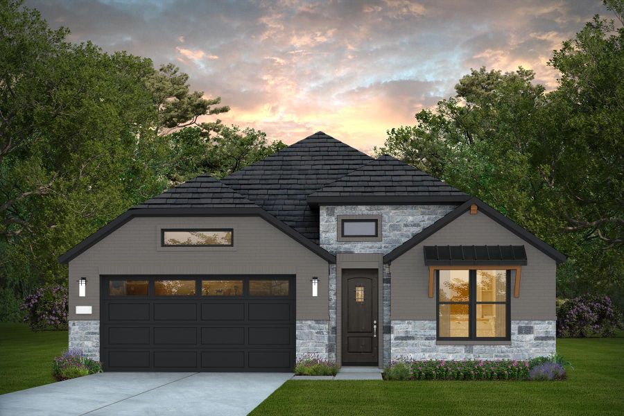 Front exterior of a new home in Davis Ranch, San Antonio, TX, highlighting curb appeal (Image 1). Front exterior of a new home in Davis Ranch, San Antonio, TX, highlighting curb appeal (Image 1).