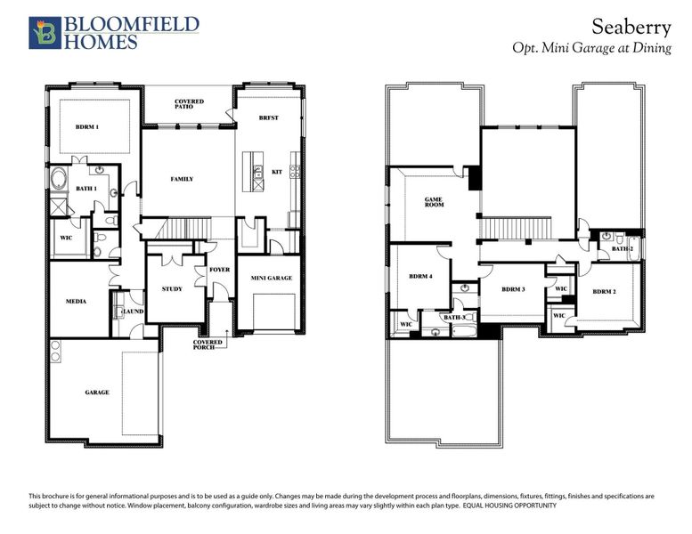 Seaberry Opt Mini Garage at Dining Floor Plan