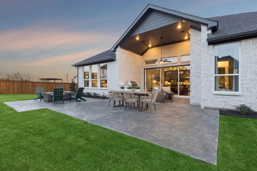 Exterior details and patio area of a home in Trinity Falls, McKinney (Image 3).