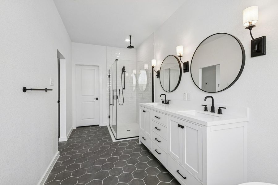 Luxurious primary bath (*Photo not of actual home and used for illustration purposes only.)