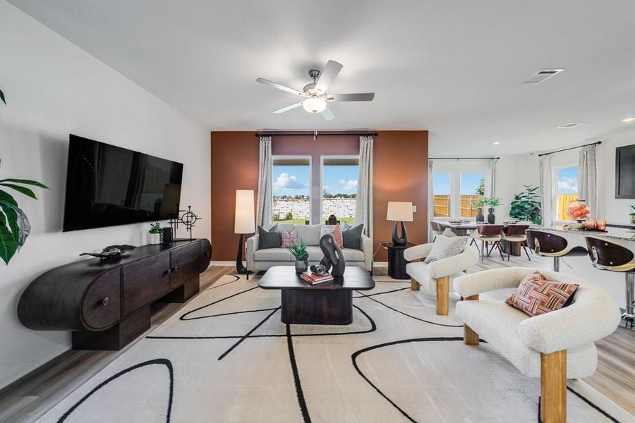 Representative furnished interior of a home built from the Kestrel by Taylor Morrison in Longview 40s, Del Valle (Image 8).