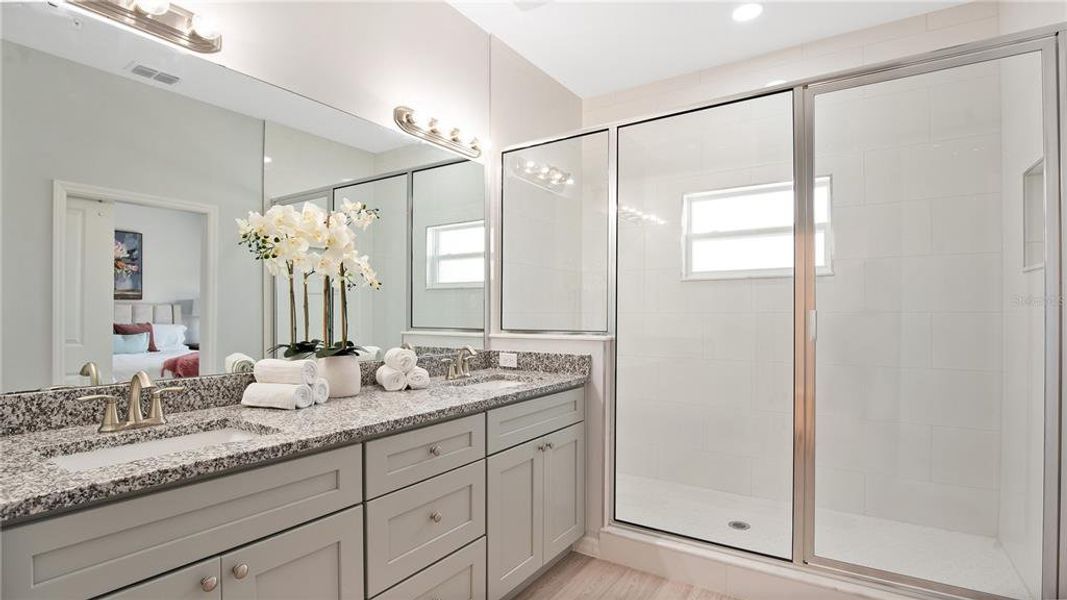 Oversized Walk In Shower in Primary Bathroom