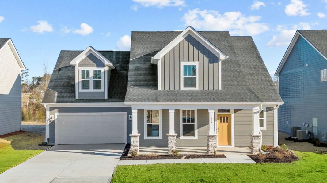 Representative exterior photo of a completed home built from the Sutherland by DRB Homes in Rosemary Grove, Greenville, SC (Image 19).