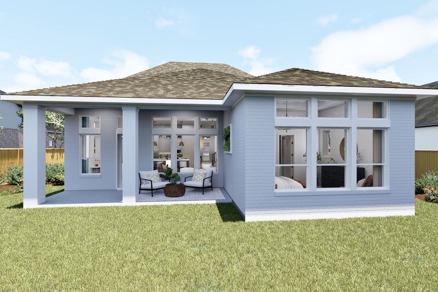 Representative exterior details of a home built from the The Remi by David Weekley Homes in Furst Ranch, Bartonville (Image 3).