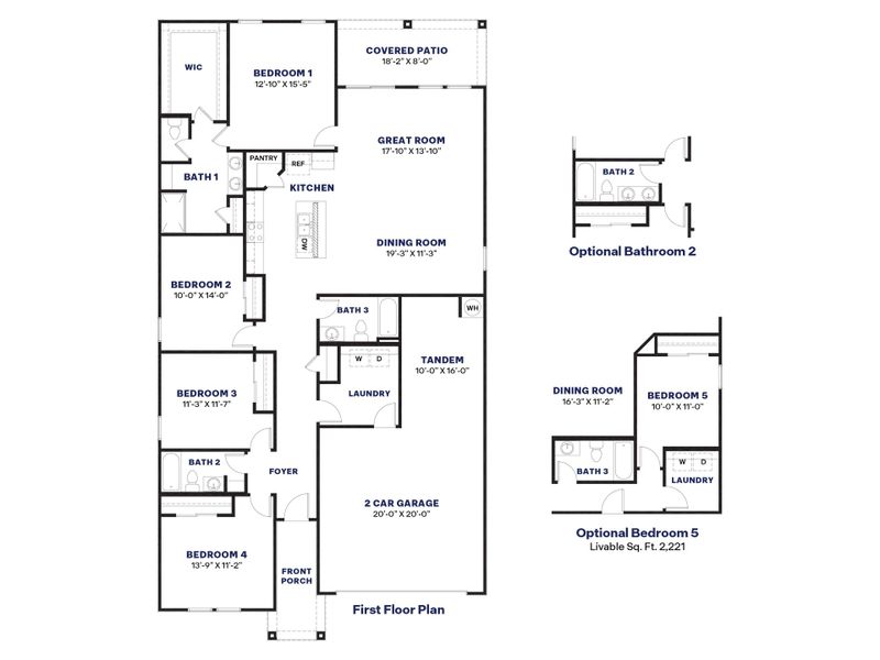 2D floor plan layout for the Saguaro by D.R. Horton in Quail Ranch, San Tan Valley, AZ (Image 4). 2D floor plan layout for the Saguaro by D.R. Horton in Quail Ranch, San Tan Valley, AZ (Image 4).