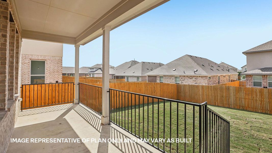 Exterior details and patio area of a home in Rosenbusch Ranch, Leander (Image 4).