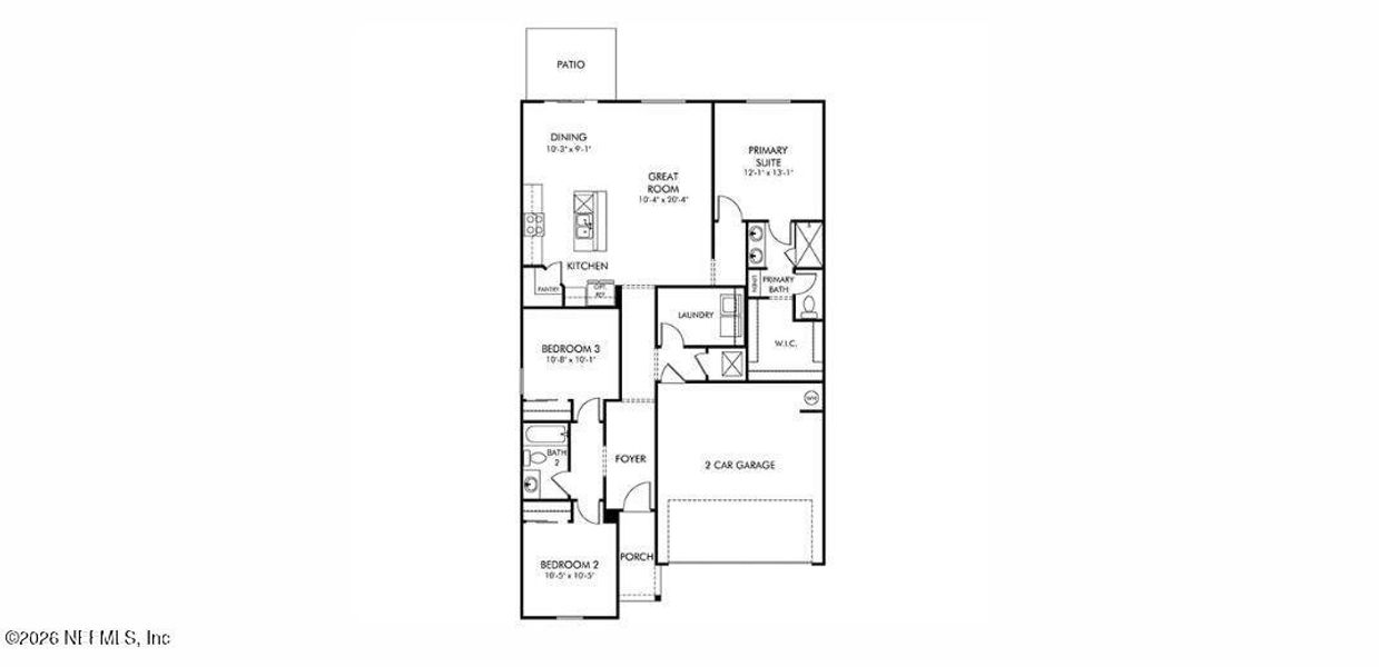 2D floor plan layout of this home in Kings Preserve, Jacksonville, FL (Image 3). 2D floor plan layout of this home in Kings Preserve, Jacksonville, FL (Image 3).