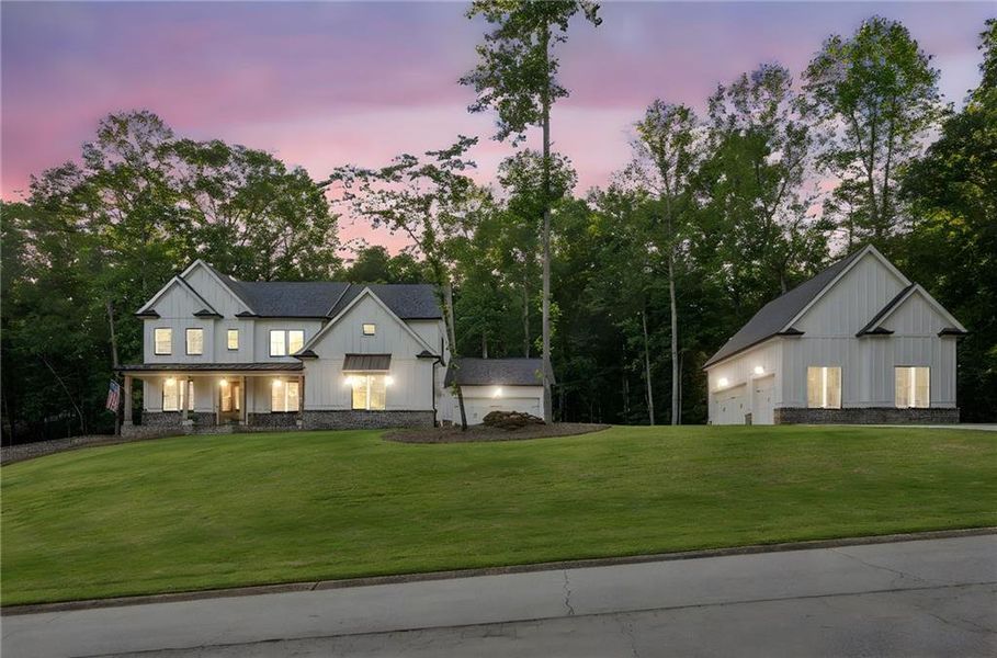 Front exterior of a new home in , Gainesville, GA, highlighting curb appeal (Image 36). Front exterior of a new home in , Gainesville, GA, highlighting curb appeal (Image 36).