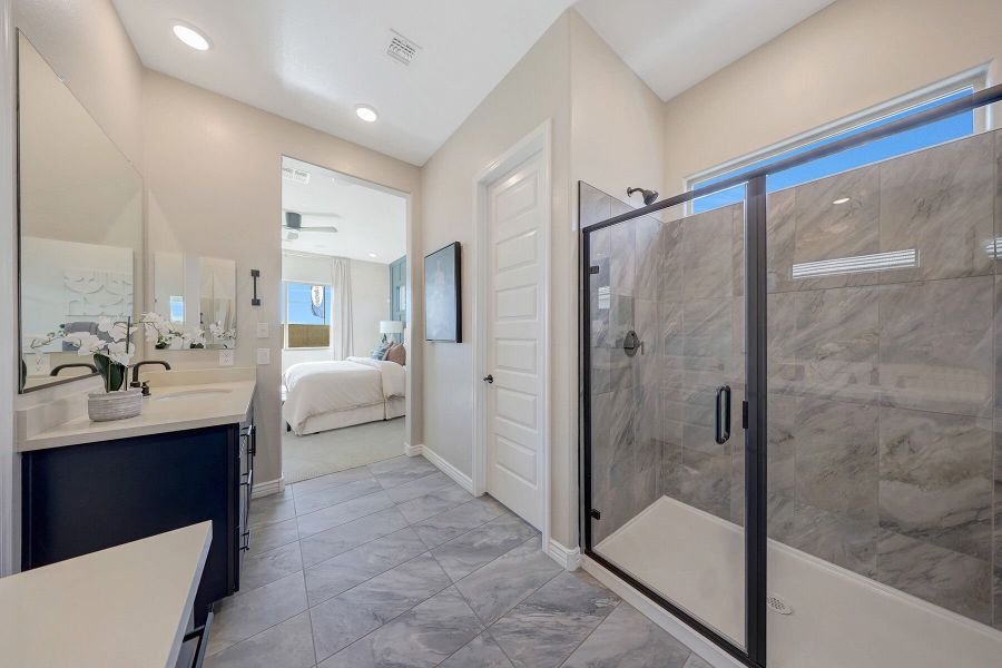 Representative furnished interior of a home built from the Harbor by Mattamy Homes in Miravida, Surprise (Image 28).