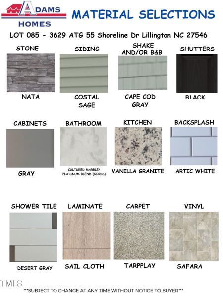 Material Selections - Template (1)