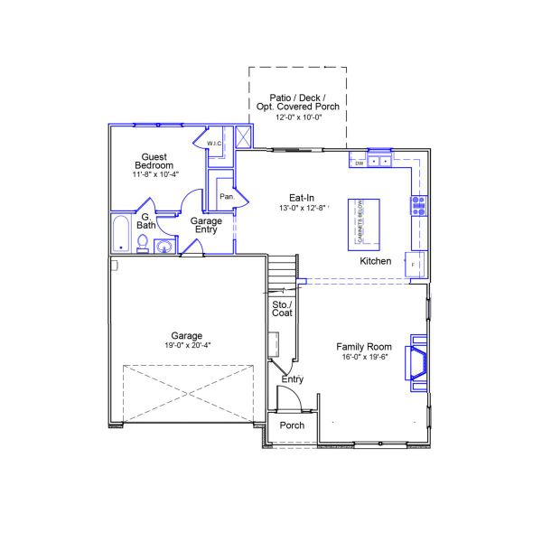 2D floor plan layout of this home in Hendrix Farms, Lexington, SC (Image 2).