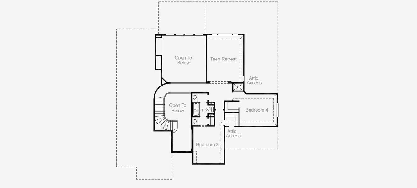 2D floor plan layout of this home in Parkside on the River 70', Georgetown, TX (Image 3).