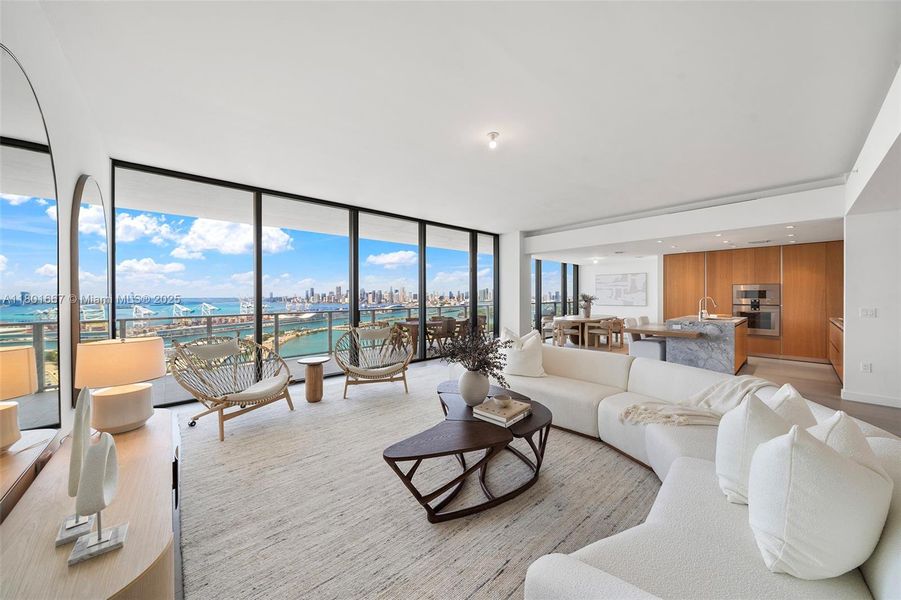 Furnished interior view inside a new home in , Miami Beach (Image 6). Furnished interior view inside a new home in , Miami Beach (Image 6).