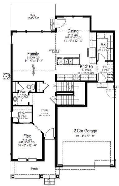 2D floor plan layout for the Lillian by View Homes in Murata Farms, Fort Lupton, CO (Image 1). 2D floor plan layout for the Lillian by View Homes in Murata Farms, Fort Lupton, CO (Image 1).