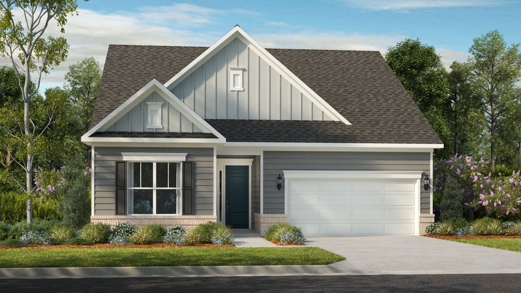 Representative exterior photo of a completed home built from the Laney II by Taylor Morrison in Esplanade at Northgate, Indian Trail, NC (Image 1).