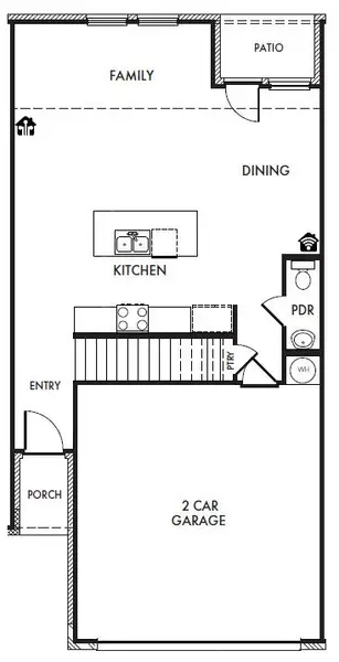 2D floor plan layout for the Amber by Impression Homes in Sereno Oaks, Dallas, TX (Image 2). 2D floor plan layout for the Amber by Impression Homes in Sereno Oaks, Dallas, TX (Image 2).