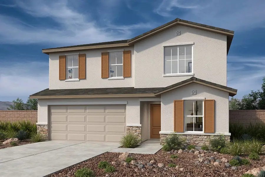 Representative exterior photo of a completed home built from the 2524 by KB Home in Bella Camino Traditions, San Tan Valley, AZ (Image 6).