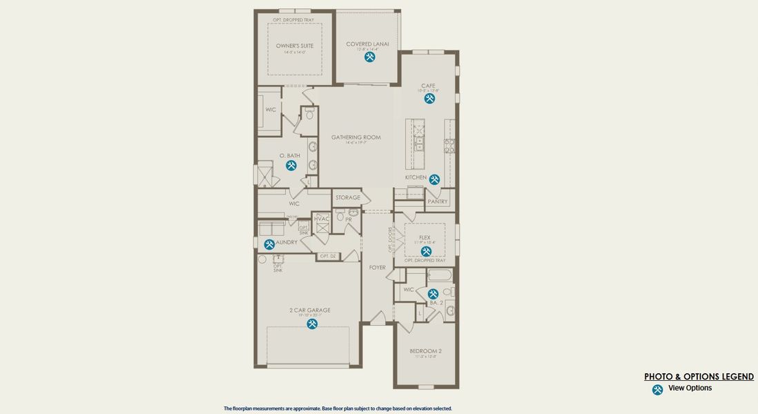 2D floor plan layout for the Prestige by DiVosta in Emerson Oaks, Vero Beach, FL (Image 3).