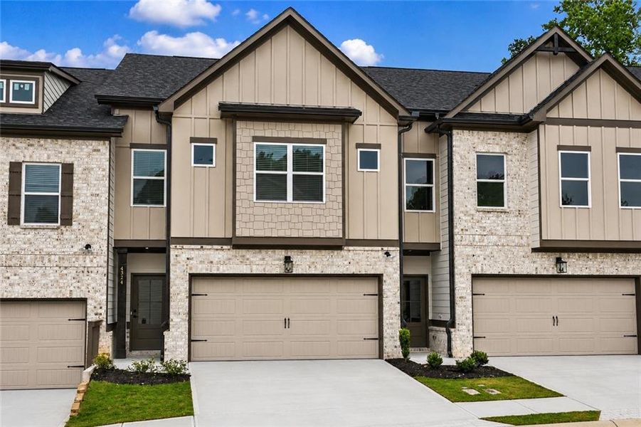 Front exterior of a new home in , Norcross, GA, highlighting curb appeal (Image 2). Front exterior of a new home in , Norcross, GA, highlighting curb appeal (Image 2).