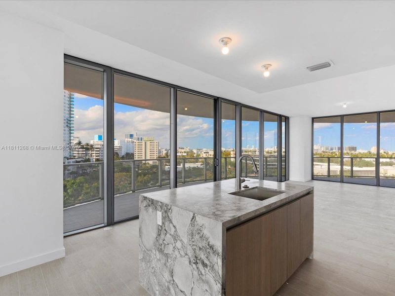 Furnished interior view inside a new home in Five Park, Miami Beach (Image 15).