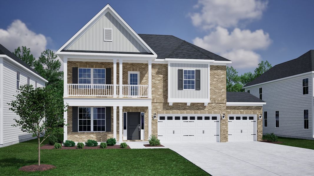 Representative exterior photo of a completed home built from the Keowee - Vanguard Collection by Mungo Homes in Hanes Lake, Winston-Salem, NC (Image 34).
