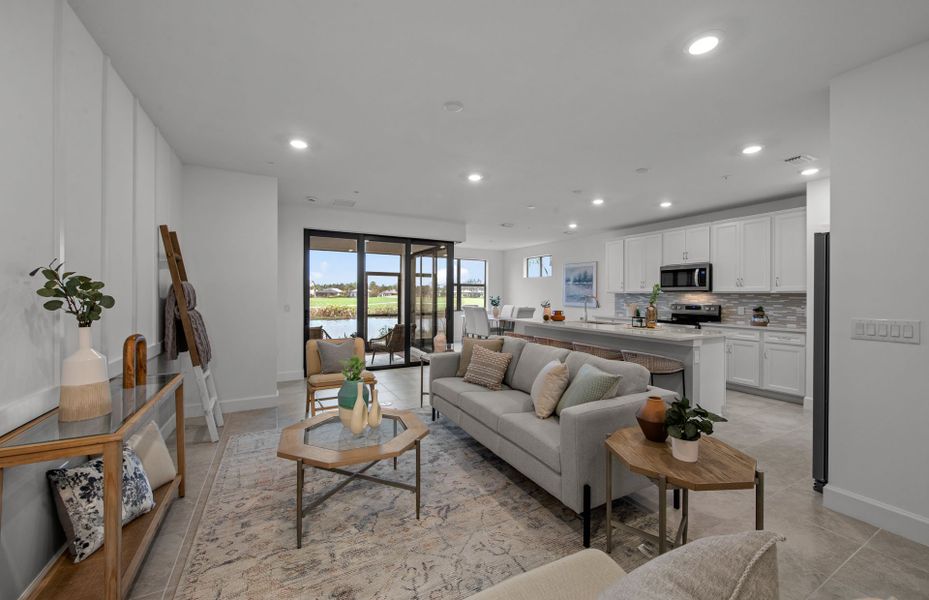 Connected kitchen and gathering room