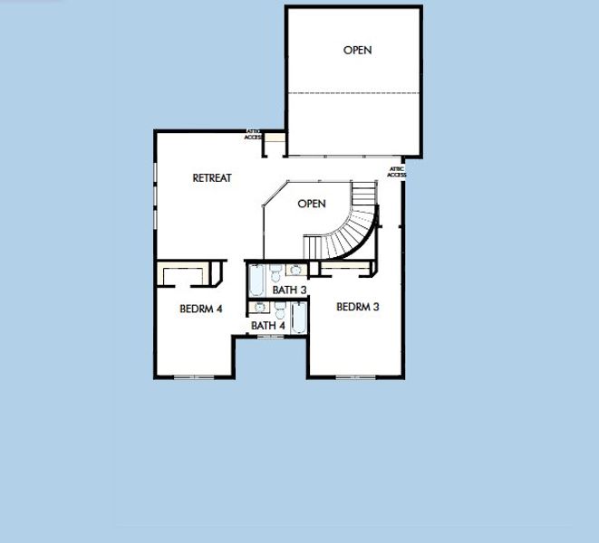 2D floor plan layout for the The Parksville by David Weekley Homes in Northshore at Lakewood Village - Classic Series, Lakewood Village, TX (Image 4). 2D floor plan layout for the The Parksville by David Weekley Homes in Northshore at Lakewood Village - Classic Series, Lakewood Village, TX (Image 4).