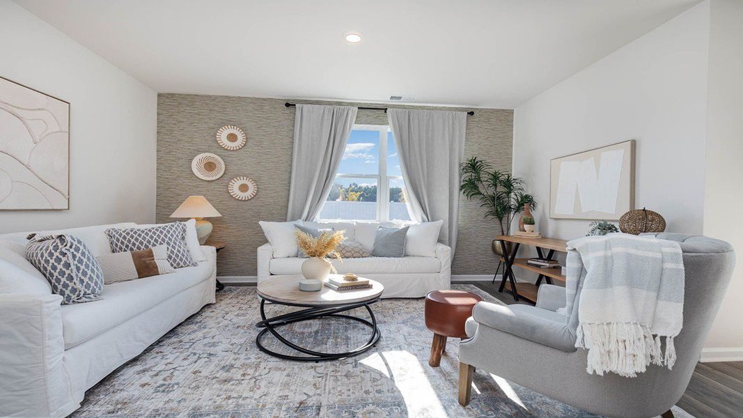 Furnished interior view inside a new home in Fox Run, Supply (Image 6). Furnished interior view inside a new home in Fox Run, Supply (Image 6).