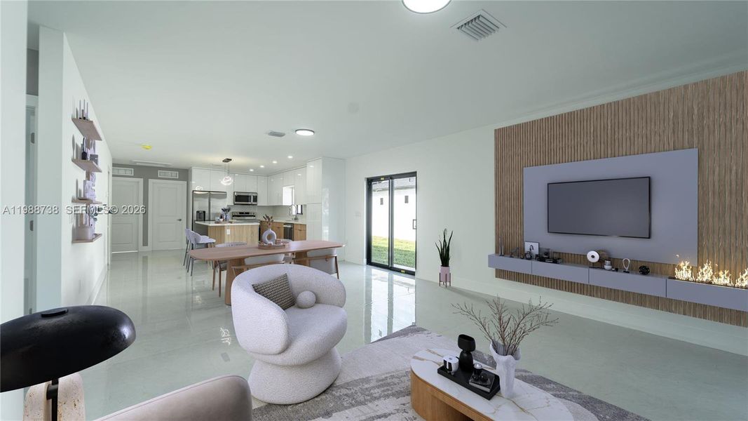 Furnished interior view inside a new home in , Miami (Image 9).