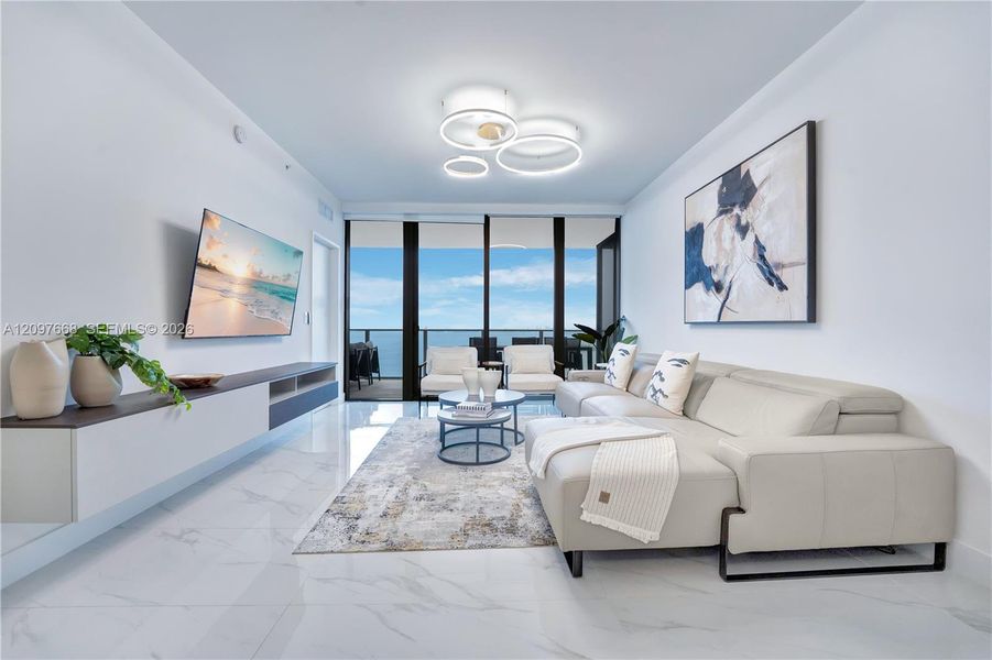 Furnished interior view inside a new home in , Miami (Image 23).