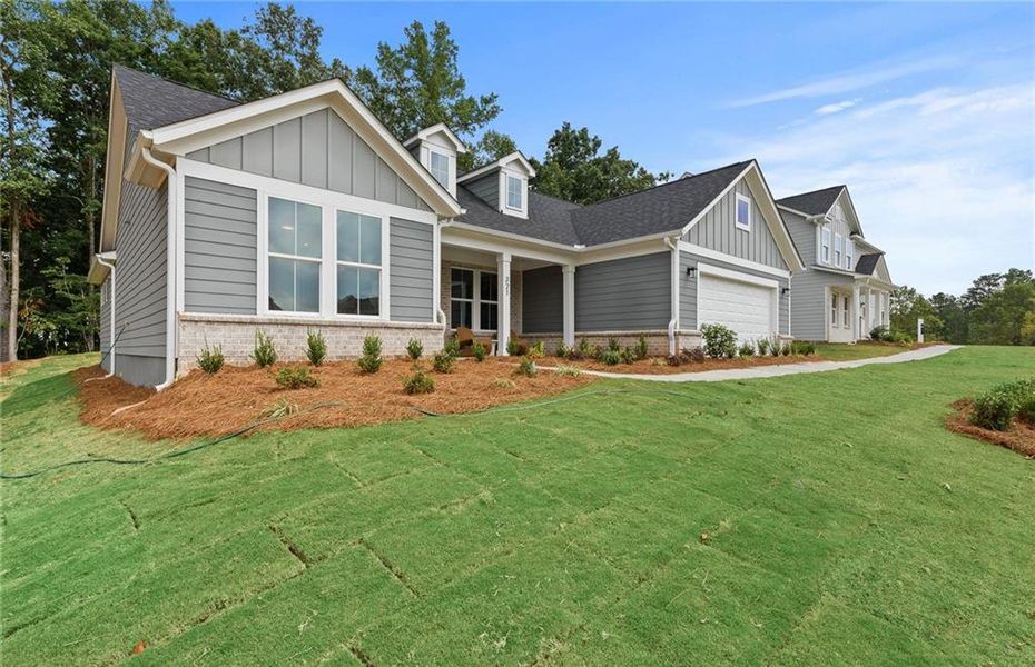Front exterior of a new home in , Villa Rica, GA, highlighting curb appeal (Image 21). Front exterior of a new home in , Villa Rica, GA, highlighting curb appeal (Image 21).