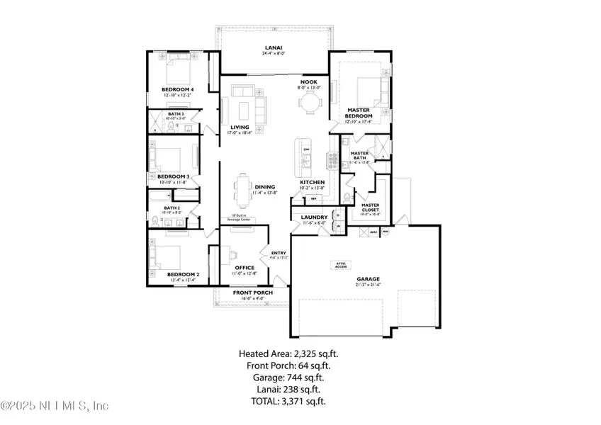2D floor plan layout of this home in , Ponte Vedra Beach, FL (Image 3).