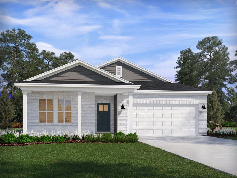 Representative exterior photo of a completed home built from the Newport by Meritage Homes in River Ridge, Clarksville, TN (Image 1).