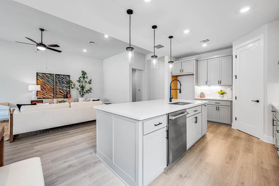 Furnished interior view inside a new home in 6 Creeks, Kyle (Image 6).