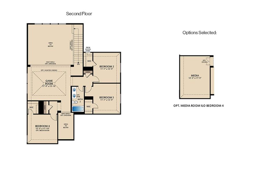 2D floor plan layout of this home in Timberbrook, Justin, TX (Image 2).