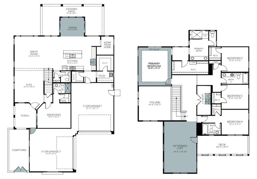 2D floor plan layout of this home in Palo Verde at North Creek, Queen Creek, AZ (Image 5).