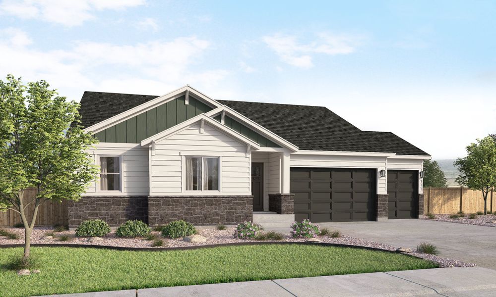 Representative exterior photo of a completed home built from the Tenley by Lokal Homes in Jackson Creek, Monument, CO (Image 19).