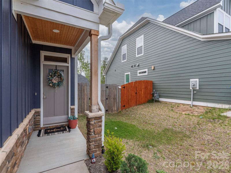 Exterior details and patio area of a home in , Fletcher (Image 3).