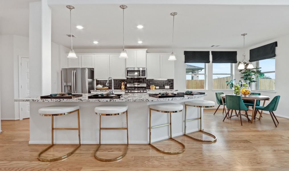 Breakfast bar in kitchen