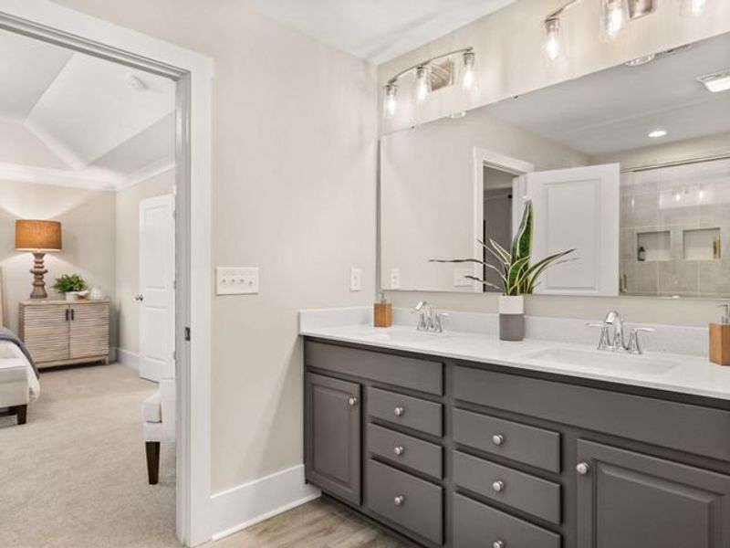 Representative furnished interior of a home built from the Warren by True Homes in Edgewater - Harbor Pointe, Lancaster (Image 8).