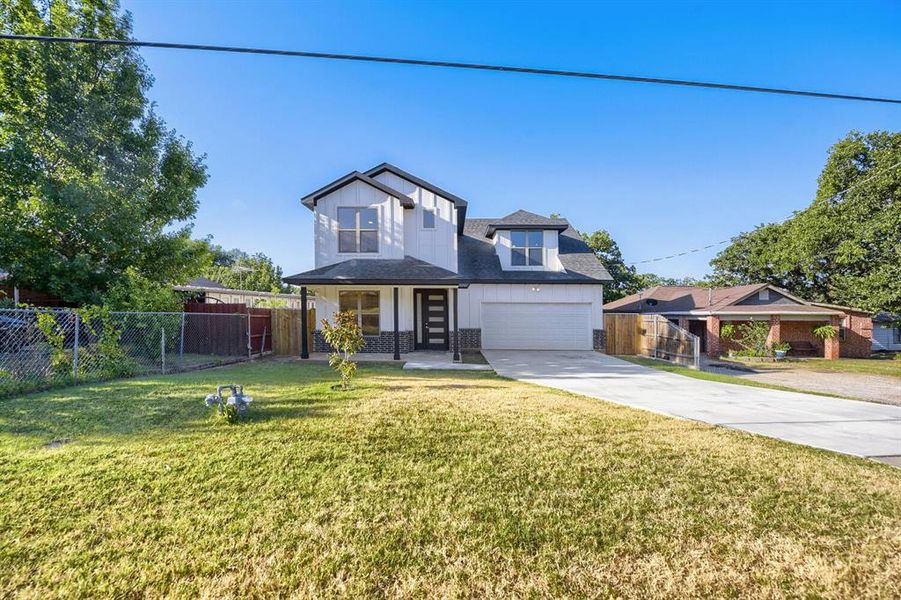 Front exterior of a new home in , Lake Worth, TX, highlighting curb appeal (Image 1). Front exterior of a new home in , Lake Worth, TX, highlighting curb appeal (Image 1).